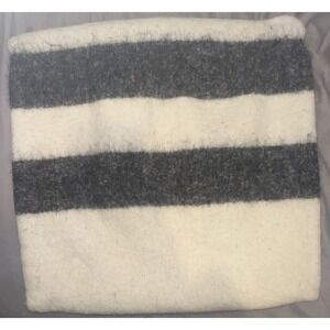 Restoration Hardware RH Alpaca Striped Pillow Cover 20x20 Cream Grey  FLAW